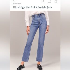 Abercrombie Ultra High Rise Ankle Straight Jean